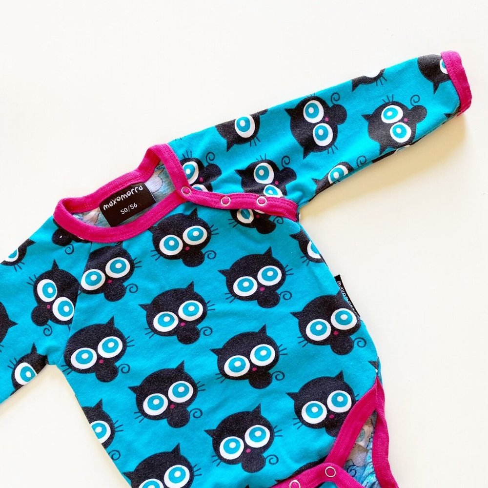 • Maxomorra Sweden Organic Cat Playsuit •